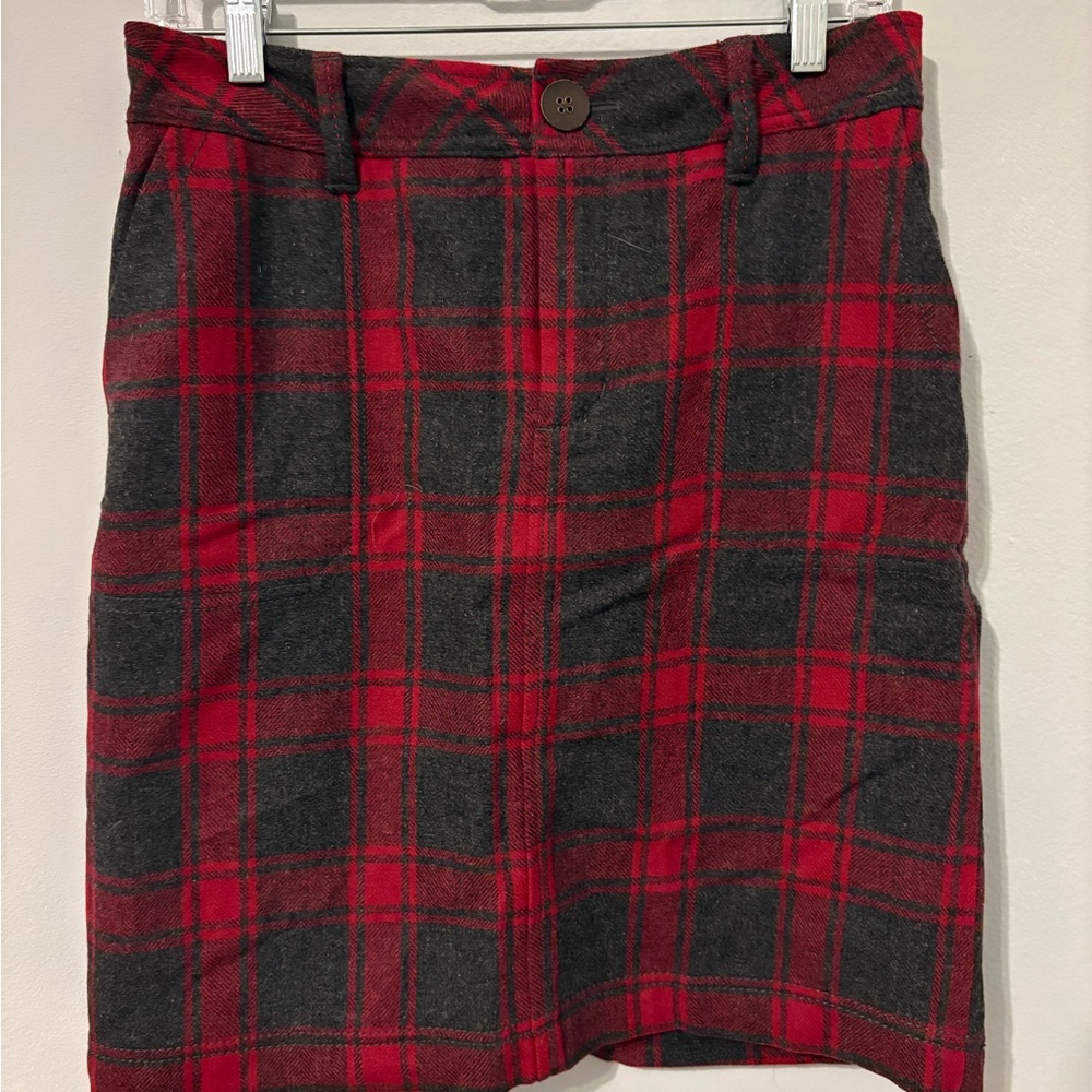 Eddie Bauer Wool Plaid Skirt